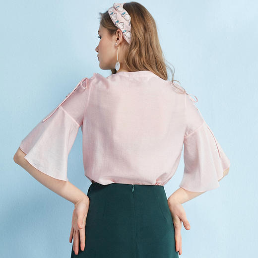 欧芮儿夏装新款小衫雪纺衫女上衣8XSA11235 商品图2