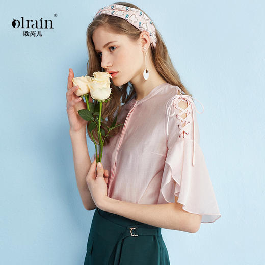 欧芮儿夏装新款小衫雪纺衫女上衣8XSA11235 商品图0