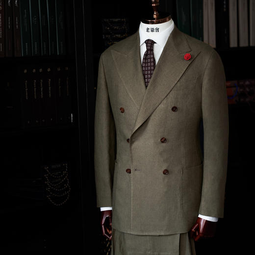 Baird Mcnutt 爱尔兰亚麻绿卡其全麻衬套装 商品图0