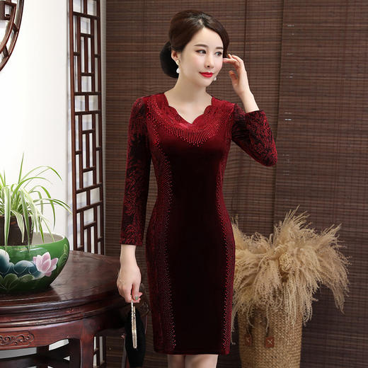 MLY-60500春装中老年大码妈妈连衣裙 商品图0