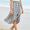 OLrain法式高级穿搭格子半身裙女夏季高腰度假荷叶边裙子 商品缩略图1