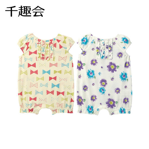千趣会春夏婴幼儿衣服爬服可爱透气短袖纯棉透气哈衣连体衣 商品图3