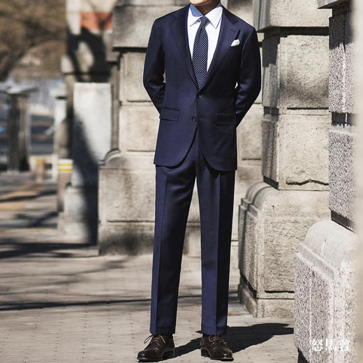 Super 120's 澳洲美丽诺羊毛藏蓝色全麻衬套装 商品图2