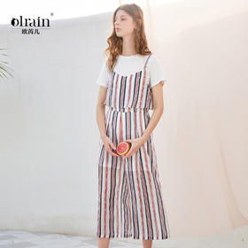 欧芮儿夏装吊带条纹连体裤