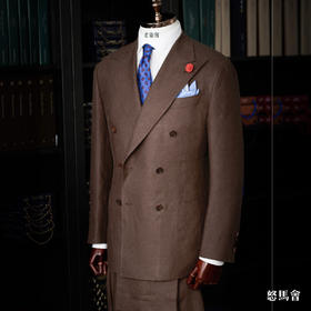 Baird Mcnutt 爱尔兰亚麻棕色全麻衬套装