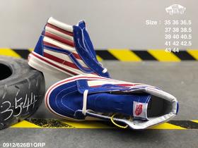 万斯 Vans SK8-Hi 38 DX Anaheim Factory Camo安纳海姆高帮帆布休闲运动硫化滑板板鞋“枫叶印花”#白蓝红斑马条纹 安娜系列翘头鸟嘴贴条弧度❗️ 35--44