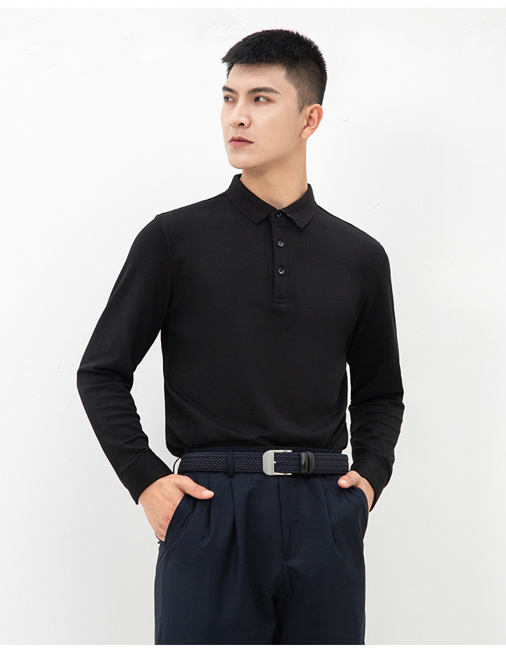 翻领长袖成熟经典翻领衬衣舒适面料