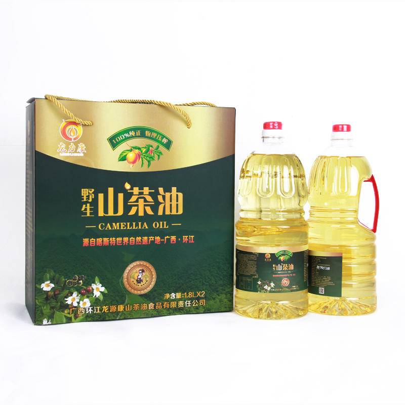 【山茶油】 环江县龙力康100%纯正野生山茶油物理压一级1.8L*2
