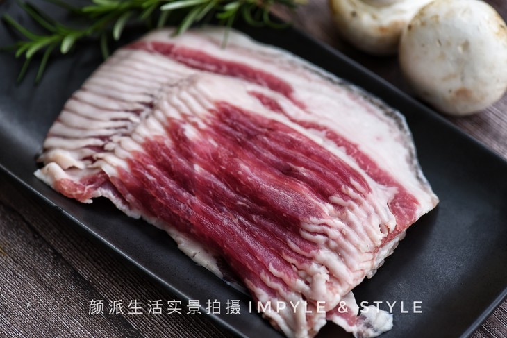 西班牙原盒进口伊比利亚黑猪五花肉片200g/盒*2盒,合计400g, 肥而不腻