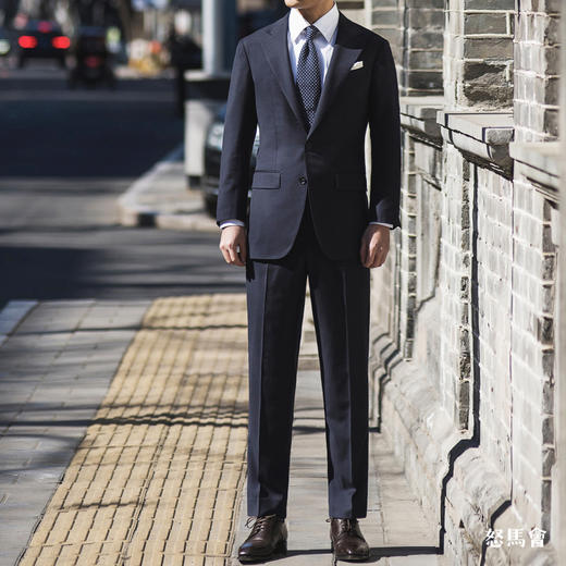 Super 120's 澳洲美丽诺羊毛公务蓝全麻衬套装 商品图2