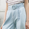 欧芮儿春装女新款收腰百搭直筒阔腿裤毛边牛仔裤女九分裤子 商品缩略图1