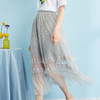 欧芮儿女新款荷叶边a字裙木耳百褶网纱半身裙女中长款8XQB11880 商品缩略图1