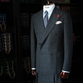 Hardy Minnis Fresco Original 强捻抗皱深灰色亲王格全麻衬套装