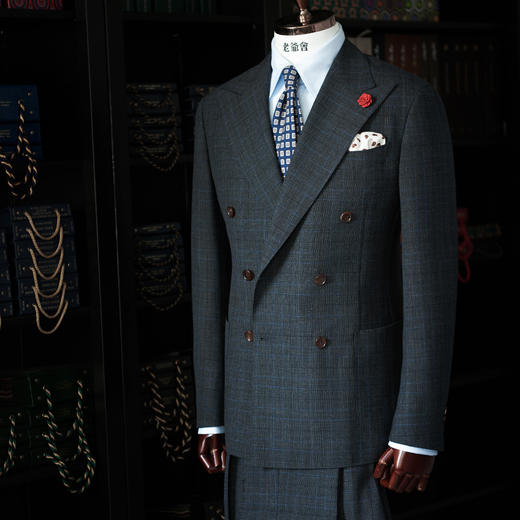 Hardy Minnis Fresco Original 强捻抗皱深灰色亲王格全麻衬套装 商品图0