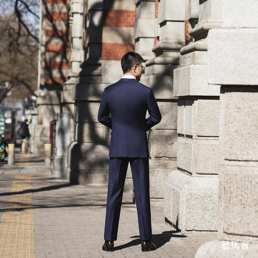 Super 120's 澳洲美丽诺羊毛藏蓝色全麻衬套装 商品图4