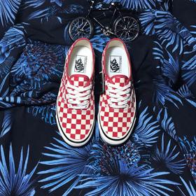 VANS AUTHENTIC 44DX 低帮 红色 蓝色 安纳海姆棋盘格男女休闲帆布鞋  35-44带半码