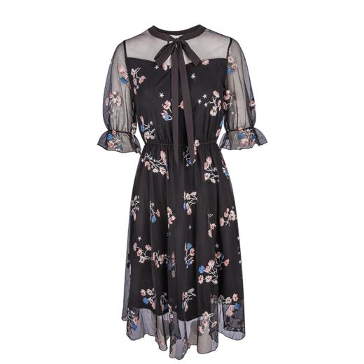 欧芮儿女装夏装纱连衣裙女8XLB11582 商品图4