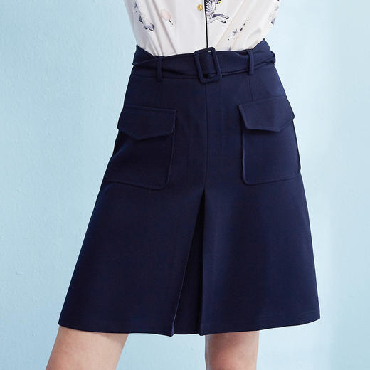 欧芮儿秋装女新款收腰显瘦ol风a字裙女裙半身裙女口袋短裙8XQB11030 商品图3