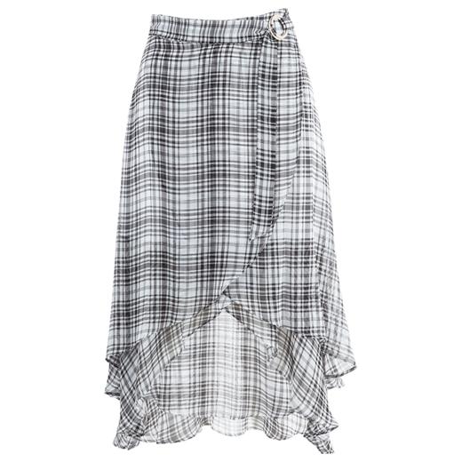 OLrain法式高级穿搭格子半身裙女夏季高腰度假荷叶边裙子 商品图4