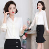 ASE-3317纯色气质一粒扣真丝衬衫 商品缩略图1