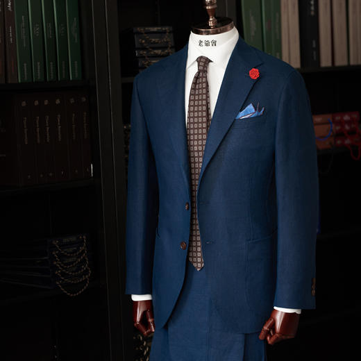 Baird Mcnutt 爱尔兰亚麻深蓝色全麻衬套装 商品图0