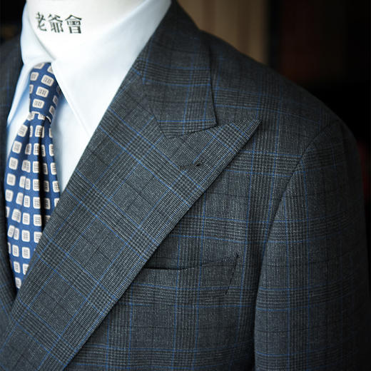 Hardy Minnis Fresco Original 强捻抗皱深灰色亲王格全麻衬套装 商品图1