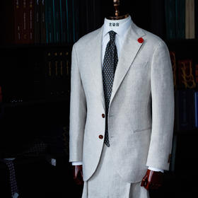 Baird Mcnutt 爱尔兰亚麻燕麦色全麻衬套装