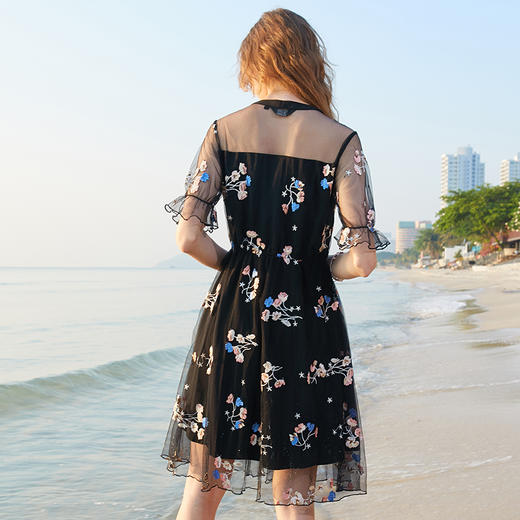 欧芮儿女装夏装纱连衣裙女8XLB11582 商品图2