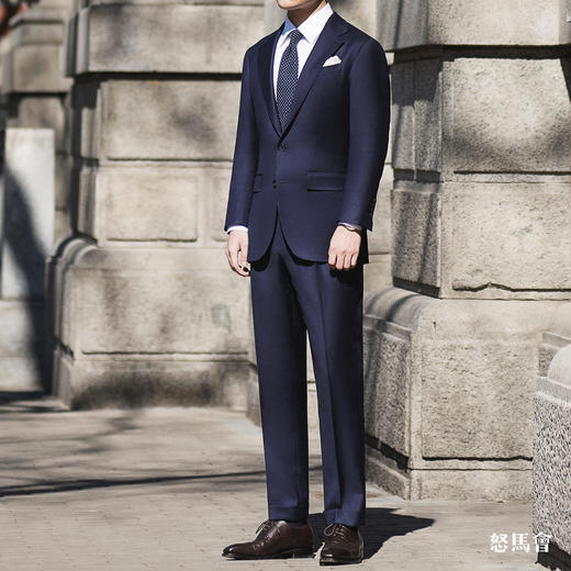 Super 120's 澳洲美丽诺羊毛藏蓝色全麻衬套装 商品图3