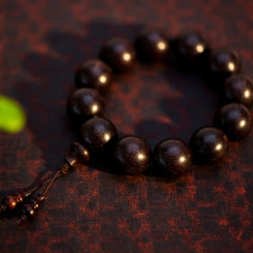 「小叶紫檀」爆星圆珠短款手串 20mm