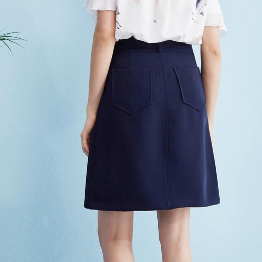 欧芮儿秋装女新款收腰显瘦ol风a字裙女裙半身裙女口袋短裙8XQB11030 商品图2