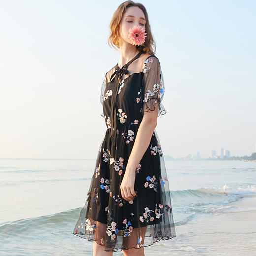 欧芮儿女装夏装纱连衣裙女8XLB11582 商品图1