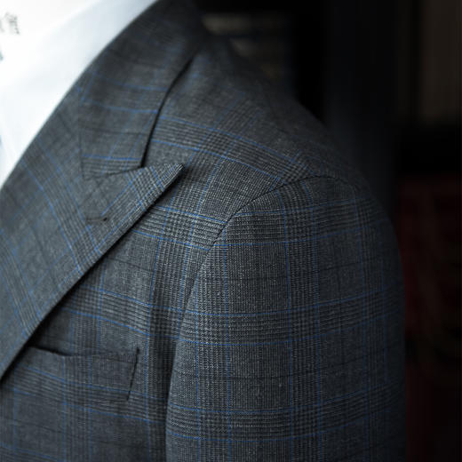 Hardy Minnis Fresco Original 强捻抗皱深灰色亲王格全麻衬套装 商品图2