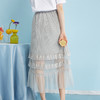 欧芮儿女新款荷叶边a字裙木耳百褶网纱半身裙女中长款8XQB11880 商品缩略图2