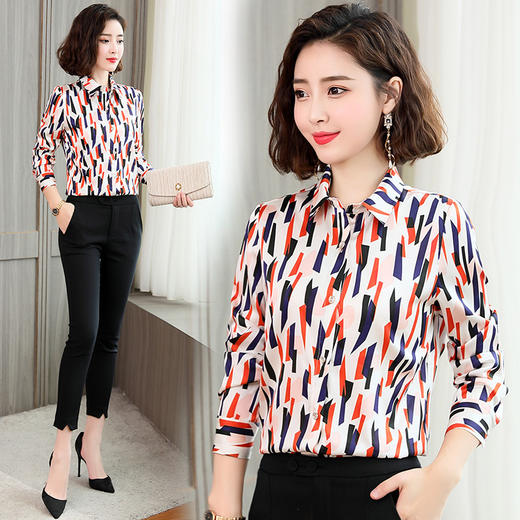 ASE-1903-1时尚气质百搭真丝衬衫 商品图1