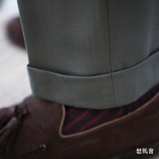 Hardy Minnis Fresco Lite 强捻抗皱绿色意式工艺裤装 商品图4