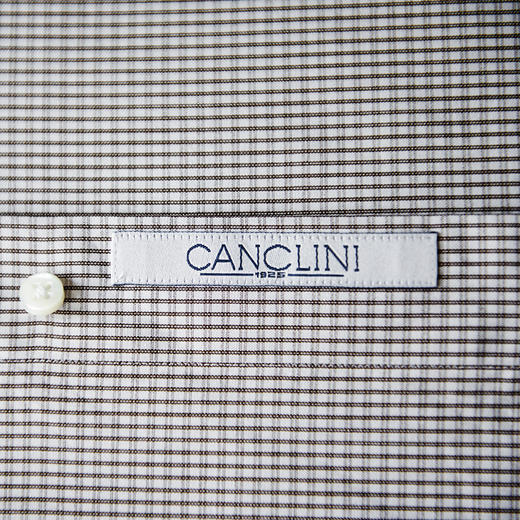 Canclini 90支双股棕色小格纹意式工艺衬衫 商品图6