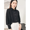EITIE爱特爱女装夏款时尚宽松个性灯笼袖通勤黑色衬衫女上衣6209903 商品缩略图3