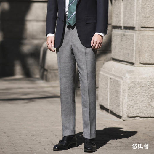 Hardy Minnis Fresco 强捻抗皱灰色意式工艺裤装 商品图0