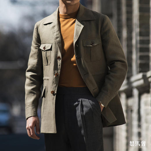 Baird Mcnutt 爱尔兰亚麻绿卡其游猎夹克 商品图2