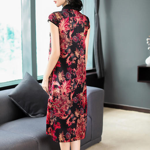 FMN-NK6662夏季新品丝绸连衣裙中年妈妈桑蚕丝气质装WY 商品图1