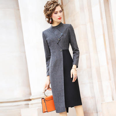 FMY-28110新款时尚修身拼接中长款打底裙 商品图0