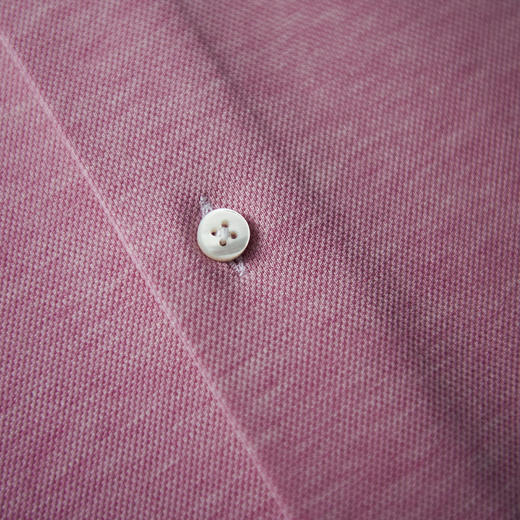 Canclini 90支双股纱埃及棉珠地针织粉色意式工艺衬衫 商品图4