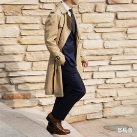 Westminster 插肩袖款日本防渗雨嘎巴甸卡其色战壕风衣