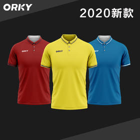 ORKY沃恺足球短袖POLO衫定制工作服刺绣logo商务休闲T恤文化衫