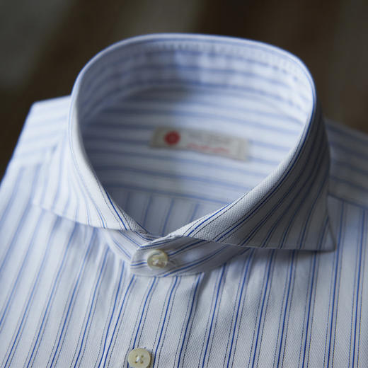 Canclini 埃及棉蓝白条纹意式工艺衬衫 商品图2