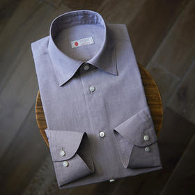 Canclini 棕色花纱府绸意式工艺衬衫