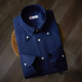 Canclini 法国亚麻深蓝色意式工艺衬衫