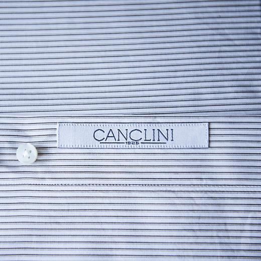Canclini 120支双股纱埃及棉棕色细条纹意式工艺衬衫 商品图7