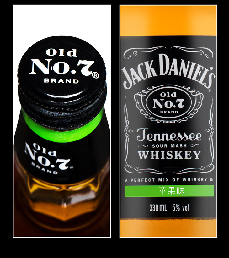 整箱六支装jackdaniels杰克丹尼威士忌苹果味预调配制酒330ml6支